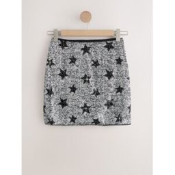 Next Mini-jupe à paillettes étoiles argenté FR 44 Regular (EU 42 R)