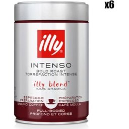Illy - 6 Boîtes de Café Moulu Préparation Espresso Torréfaction Intense - 6x250 gr OS