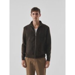 Devred - Cardigan zippé bi-matière café M