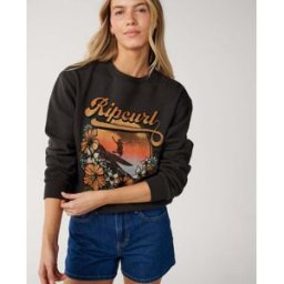 Rip Curl Sweat col rond Wave Standard Noir délavé 2XS Female