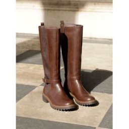 Linzi Linzi Gilded High Leg Boots With Stretch Side Panel and Buckle Detail Brun EU 36 (UK 3)
