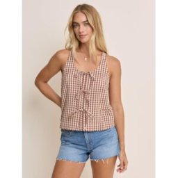Nobody's Child Nobodys Child Thea Scoop Neck Tie Front Blouse Brun FR 44 (EU 42)