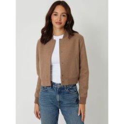 Threadbare Threadbare Faux Wool Bomber Jacket Brun FR 40 (EU 38)