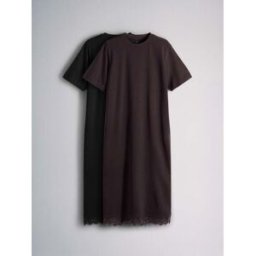 The Set The Set 2 Robes chemises Maxi à Ourlet en Dentelle Noir XS (FR 36)