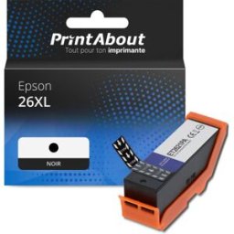 PrintAbout Cartouche compatible Epson 26XL (C13T26214012) - Noir - Grande capacité Noir