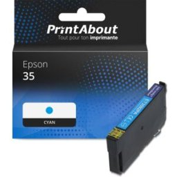 PrintAbout Cartouche compatible Epson 35 (C13T35824010) - Cyan Cyan