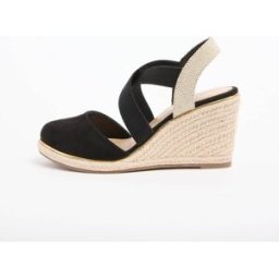 Lipsy Lipsy Espadrilles compensées mi-hautes en Faux suède à bout fermé et brides élastiques croisées Noir EU 42 (UK 9 W)