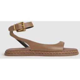 reiss Reiss Gabi Leather Plait Detail Sandals Brun EU 36 (UK 3)
