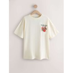 Next T-shirt de plage imprimé graphique crème FR 56 (EU 54)