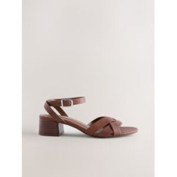 Next Sandales à talons carrés en daim Forever Comfort Brun EU 38 L (UK 5)