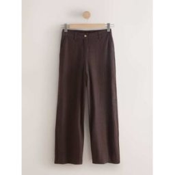 Next Pantalons amples en Lin Blend à devant élégant Brun FR 44 Short (EU 42 S)