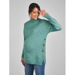 jojomamanbb JoJo Maman Bébé Sage Green Turtle Neck Maternity & Nursing Jumper vert L (FR 46-48)