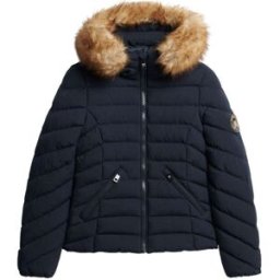 Superdry Blue Fuji Faux Fur Hood Padded Jacket bleu FR 44 (EU 42)