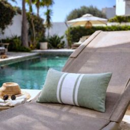 Febronie - Coussin de plage en coton St Tropez vert sauge - 39x25 cm 39x25 cm