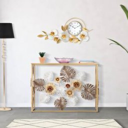 Mauro Ferretti - Console en métal avec plateau en verre Glam multicolore - 113x40x80 cm OS