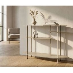 Mauro Ferretti - Console en métal Saturno Plus taupe – 118x34x82 cm OS
