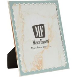 Mauro Ferretti - Cadre photo en zinc et verre Juliette bleu clair/argent – 22,7x1,3x27,6 cm (format photo 20x25 cm) OS