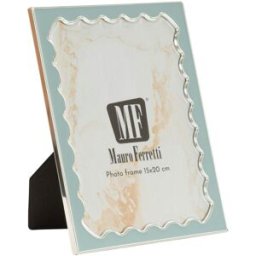 Mauro Ferretti - Cadre photo en zinc et verre Juliette bleu clair/argent – 14,9x1,3x19 cm (format photo 12,5x17,5 cm) OS