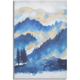 Mauro Ferretti - Impression sur toile avec cadre en bois impressionniste mountain tree multicolore - 80x3x120 cm OS
