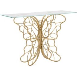Mauro Ferretti - Console Butterfly doré/rose - 76x110x40 cm OS