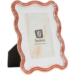 Mauro Ferretti - Cadre photoen zinc et verre Elizabeth rouge/or – 17,5x1,3x22,5 cm (format photo 15x20 cm) OS