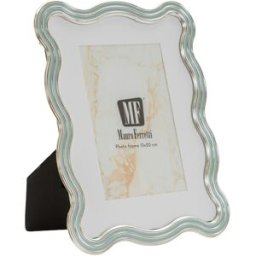 Mauro Ferretti - Cadre photo en zinc et verre Elizabeth bleu clair/argent – 17,5x1,3x22,5 cm (format photo 15x20 cm) OS