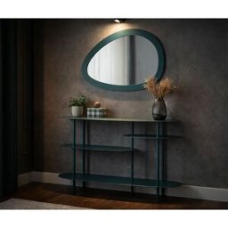 Mauro Ferretti - Console en métal Saturno Plus bleu pétrole – 118x34x82 cm OS