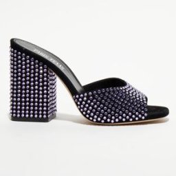 Paris Texas - Mules en Strass Holly noires - Talon 10 cm 36