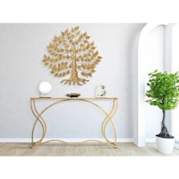 Mauro Ferretti - Console en métal sunshine doré/noir - 130x40x75 cm OS