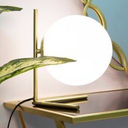 Mauro Ferretti - Lampe de table Glamy Low blanc/doré - D.25x27 cm OS