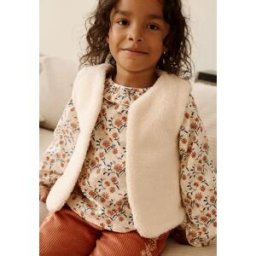 Petit Béguin Veste sans manches bébé réversible en sherpa Ollie