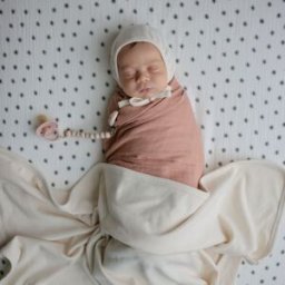 Mushie Couverture bébé côtelée Ivory (90 x 90 cm)