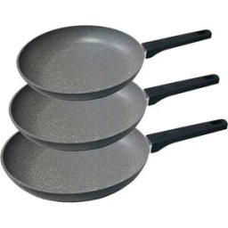 Edm Set De Poêles Antiadhésives Ligne Professionnelle 3 Unités Black One Size