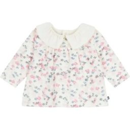 Petit Bateau Blouse Fleurie Coton Bio Ecru 18 mois