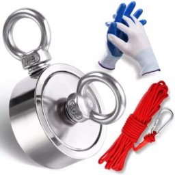 INF Aimant néodyme double face / aimant de pêche 200 kg 3 pièces Multicolore
