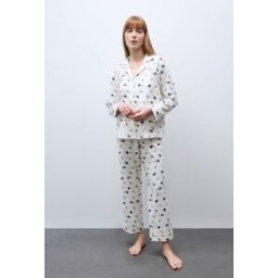 MONOPRIX Pyjama long imprimé en flanelle de coton BIO S