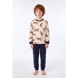 MONOPRIX Pyjama velours manches longues imprimé contient du coton BIO GOTS 8 ans