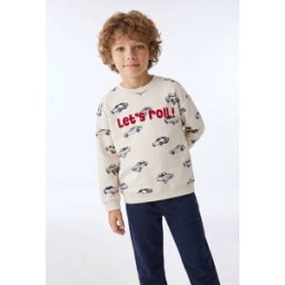 MONOPRIX Sweat col rond imprimé en coton BIO GOTS 4 ans