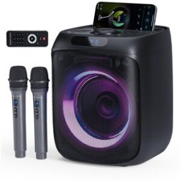 GÉNÉRIQUE Enceinte Karaoke Generique Haute Puissance 400w Bluetooth, 2 Micros Sans Fil, Batterie 5200 Mah, Lumières Led Multicolores