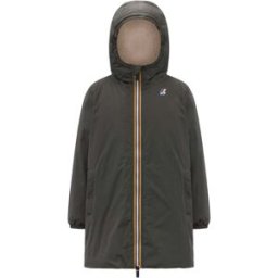 K-Way - Veste longue isolée, imperméable, coupe-vent - P.Le Vrai 4.0 Eiffel Orsetto Green Blackish - Taille Enfant 14 ans - Vert