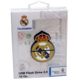 Real Madrid Clé Usb 16 Go Avec Emblème White / Blue One Size unisex