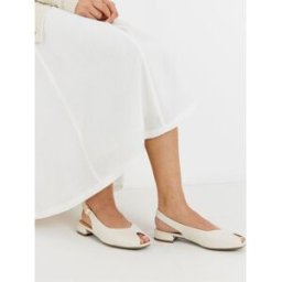 JD Williams JD Williams Flat Peep Toe Slingbacks Sandals crème EU 39 (UK 6)