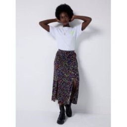 SCAMP & DUDE SCAMP & DUDE Leopard Ray Split Front Skirt Gris FR 46 (EU 44)