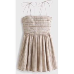Abercrombie & Fitch Abercrombie & Fitch Grey Tie Shoulder Strap Mini Dress Gris L (FR 46-48)