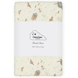 Cam Cam Drap-housse Sea Garden Bleu 60x120