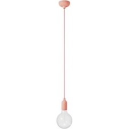 Creative Cables Suspension Colorée Avec Câble Textile Avec Bulb Silicone Salmon One Size