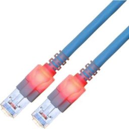 Easylan CS1OBCDCD0050 RJ45 Câble réseau, câble patch CAT 6 S/FTP 5 m bleu blindage double, sans halogène, ignifuge 1 pc(s)