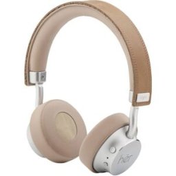 HER HF8 Micro-casque supra-auriculaire Bluetooth, filaire beige, argent volume réglable