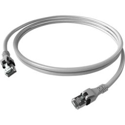 Easylan CPP1OACACA0020 RJ45 Câble réseau, câble patch CAT 6 S/FTP 2 m gris blindage double, sans halogène, ignifuge 1 pc(s)