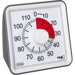TFA Dostmann Timer VISUAL Minuteur blanc analogique